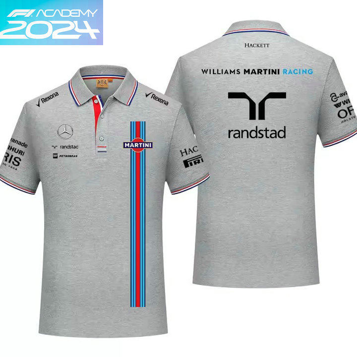 2024 Polo Williams Randstad Racing F1 Coton Homme Coton Col Contrasté